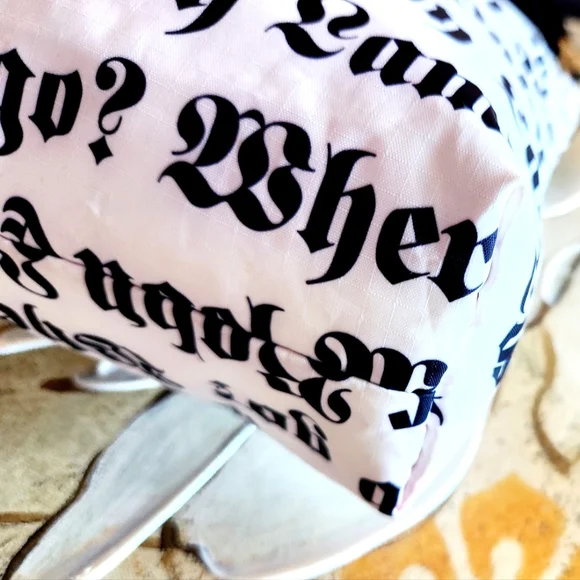 L.A.M.B. LeSportsac Gwen Stefani White Black LOVE ANGEL MUSIC BABY Purse 12"×12" - Picture 8 of 16